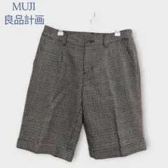 【美品】＊MUJI 無印良品＊サイズ61 ハーフパンツ パンツ 千鳥格子