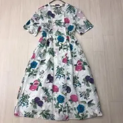 90s 花柄 ボタニカル柄 レトロ ワンピース ロングワンピース