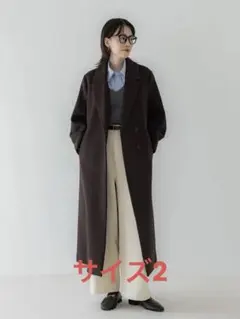 アジャスタブルウールロングコート ブラック サイズ1 crewre クルーレ