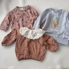 女の子 80cm トップス 3点セット 襟付き 秋冬 futafuta