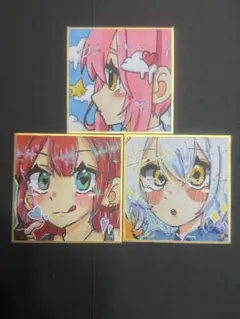 オリジナル　手描きイラスト　原画　コピック　一点物　 色紙小