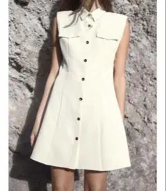 ZARA クレープミニワンピース 白