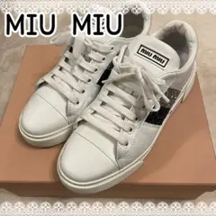 ミュウミュウ　サイドライン　グリッター　スニーカー　24cm