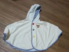 【新品】ミキハウス フード付きベビーポンチョ