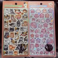 【国内正規品】ボンボンドロップシール　和柄　猫　桜