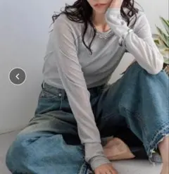 LOWRYS FARM シアーラメクルーロングスリーブ