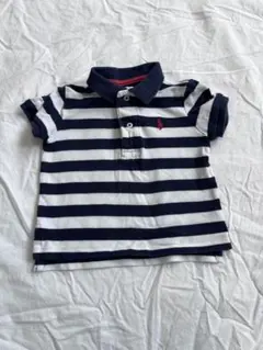 Ralph Lauren ポロシャツ 12M ネイビー/ホワイトストライプ