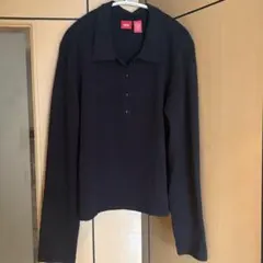 【着画アリ】sullen 短丈 ニットポロ 黒 mossimo