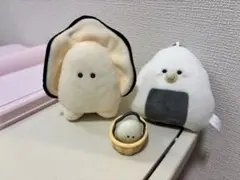つぶらな瞳シリーズ　おにぎり 牡蠣 ぬいぐるみ マスコット 3点セットのサムネイル