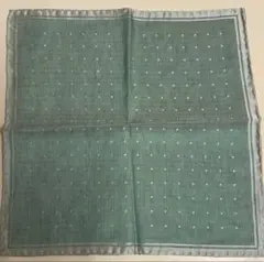 COMME CA ISM ドット柄ポケットチーフ　グリーン