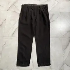 A18880 CONFECT 起毛リネンキャンバスイージーパンツ 茶黒3