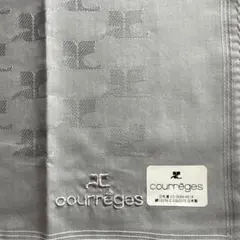 courreges クレージュ ハンカチ グレー ロゴ刺繍