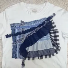 【BEAMS BOY × TORI-TO】フリルコラージュ Tシャツ　日本製のサムネイル