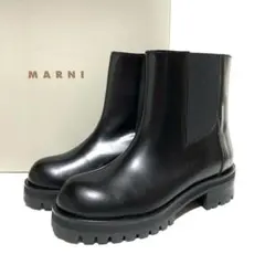 ☆未使用 マルニ レザー サイドゴアブーツ 黒 イタリア製 ショートブーツ 厚底 MARKO マルコ】サイドゴア レザー ショートブーツ (822025)レディース