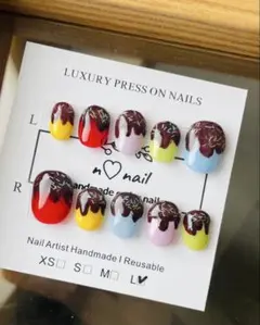 ヴァネロペ　チョコレート　ネイルチップ　パルパルーザ　メンズネイル　ペアネイル