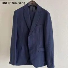 ZARA ネイビー リネン100%セットアップ　50/40 (XL/L)のサムネイル