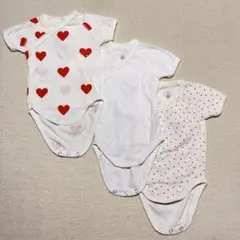 プチバトー　ボディスーツ 3枚セット