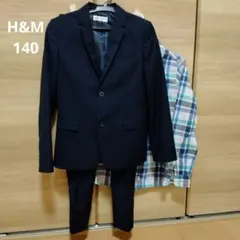 H&M ｜ スーツ 上下 ネイビー｜シャツ｜3点セット｜140