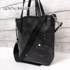 美品✨GENTIL BANDIT ダブルミニショルダーバッグ ブラックカモ - メルカリ
