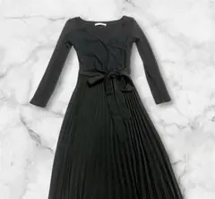 361 【美品】ROYAL PARTY プリーツ　ワンピース　ブラック