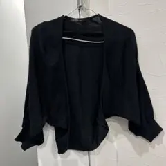 美品　黒カーディガン　ブラックカーディガン　シンプルカーディガン　無地カーデ