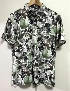 極美品☆CALLAWAY☆水墨画デザイン☆ゴルフシャツ☆カーキ L