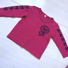 ピンク長袖Tシャツ 95cm クマのイラスト付き