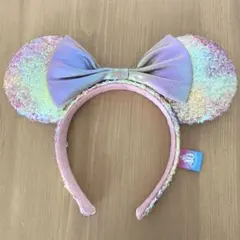 ミニー カチューシャディズニーランド 40周年 スパンコール ピンク