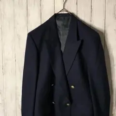 美品 高級◎】アクアスキュータム 紺ブレ ペイズリー柄 カシミヤ混