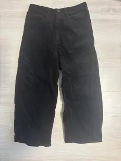 黒 コーデュロイ ワイドパンツ