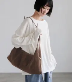 ヨコナガ2WAYBAG LOWRYS FARM スエード調 ダークブラウン