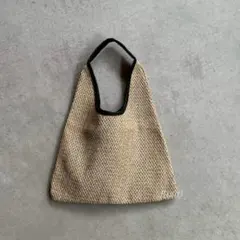 ARRONトライアングル ラフィア✕ レザー カゴバッグ 軽量 - メルカリ
