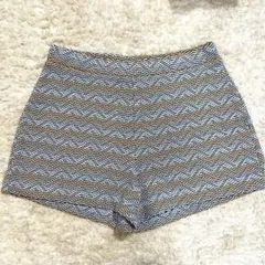 ショートパンツZARAザラツイードストライプ　ショーパン　バイカラー