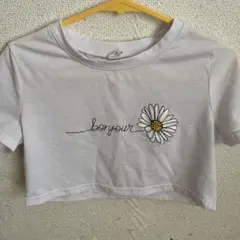 ボンジュール 花柄 クロップドTシャツのサムネイル