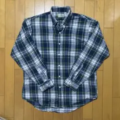 SHIPS シップス ネルシャツ 緑 チェック L メンズ シャツ ボタンダウン