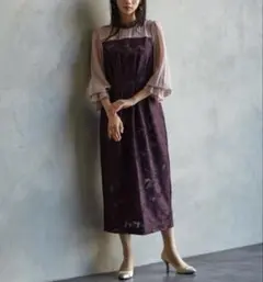 リルアー Fluffy sleeve pencil dress ボルドーS - メルカリ