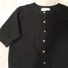 ロペピクニック　透かし柄ニットカーディガン　半袖　レース