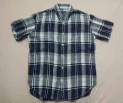 アーバンリサーチドアーズ　麻混　半袖チェックシャツ　38(M)