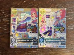 アイカツ デニム風ティアードスカート キャメルレザースタッズつき