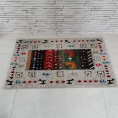 多色民族模様ラグ・カーペット　中型52.5cm✕83cm　トルコ製ウィルトン織り
