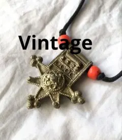 ビンテージ　エスニック　ネックレス　ビーズ　金属製　アジアン