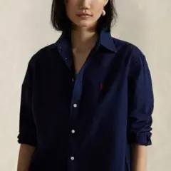 ラルフローレン リネンシャツ ネイビー ピンクポニー L相当 美品のサムネイル