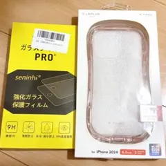 iphone16pro ガラスフィルム &LEPLUS VIAMOケース ピンク