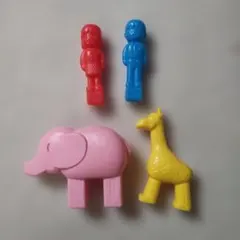 学研ニューブロック★動物と人 色々セット 計4個 (象 キリン 他)