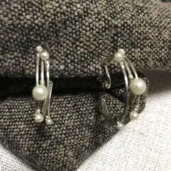 パール付きフープイヤリング