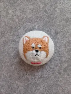 柴犬 刺繍 ブローチ ハンドメイド アクセサリー