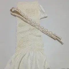 A2帯揚げ、帯締めセット 白系 金彩