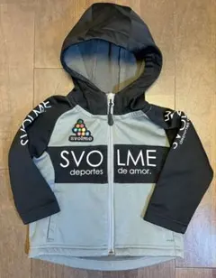 SVOLME キッズパーカー グレー×ブラック　90cm