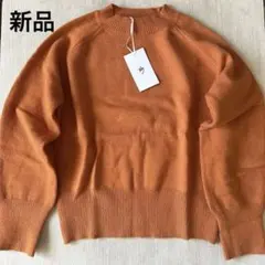 レディース ニット 無地 シンプル カジュアル 長袖 オレンジ 新品未使用