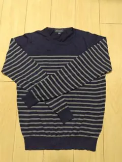 JOHN SMEDLEY ネイビー ボーダー コットンニット